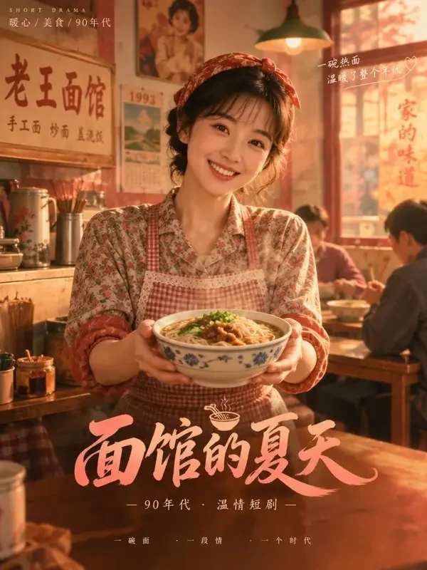 红果短剧短剧《闯进食堂的女孩》竖版封面海报